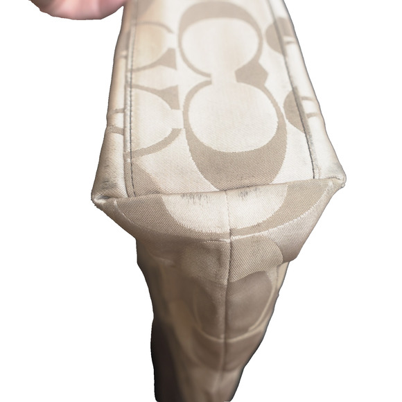 Coach F18335 Laura Signature Logo Tote Bag Shopper Bag Khaki / brown - Picture 12 of 12